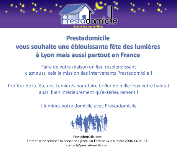 F&ecirc;te des lumi&egrave;res : Illuminez votre domicile avec Prestadomicile