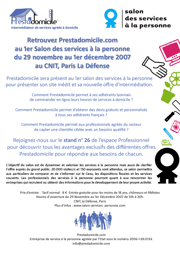 Prestadomicile pr&eacute;sent au salon des services &agrave; la personne