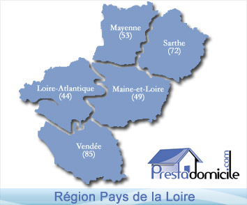 Prestadomicile est pr&eacute;sent sur toute la r&eacute;gion du Pays de la Loire