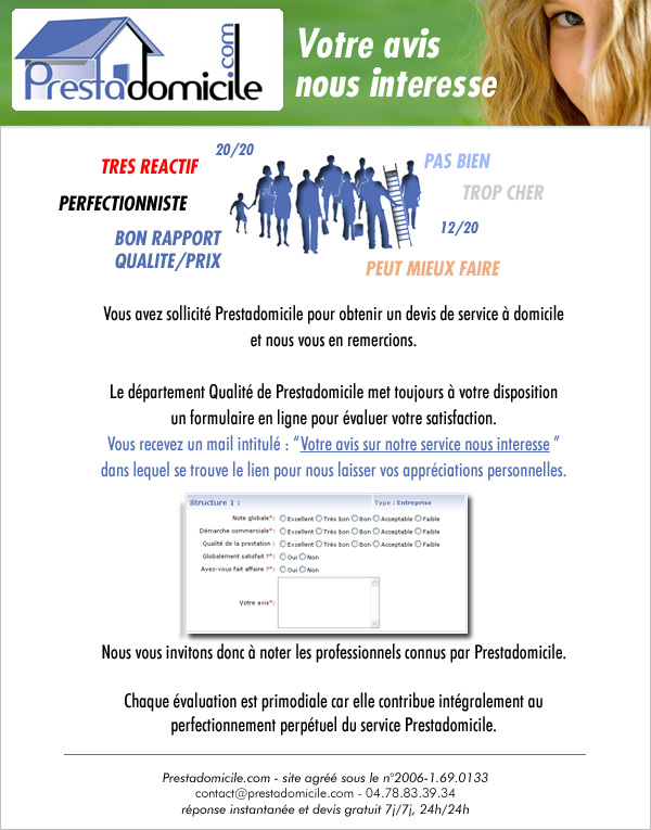 &Agrave; vos marques, pr&ecirc;t, &Eacute;valuez! pour un meilleur service Prestadomicile