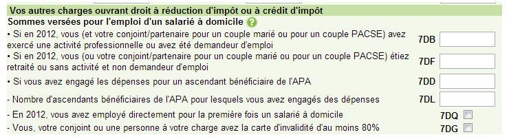 Exemple de déclaration d'impôts pour bénéficier de la réduction fiscale en 2013 (année 2012)